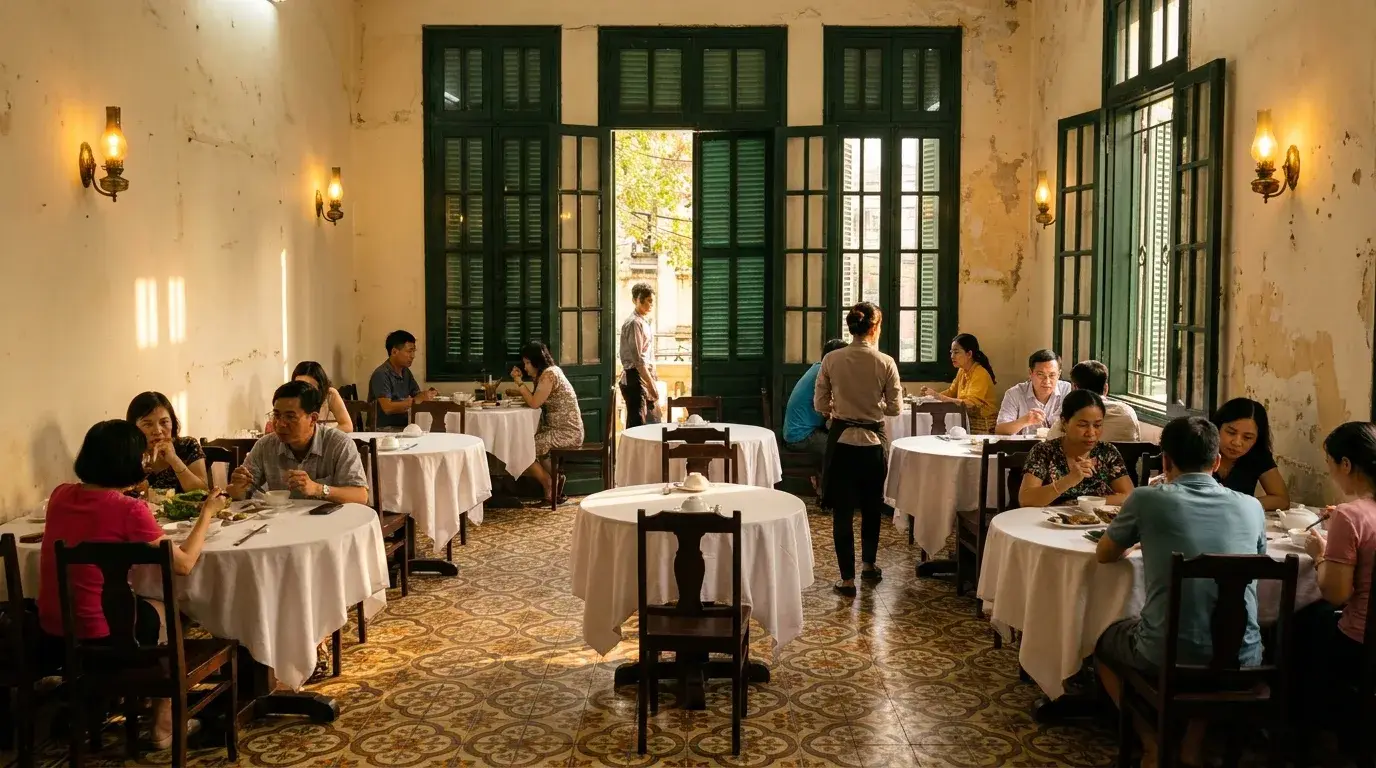 Cỗ Bắc Bốn Mùa — Cơm Bắc dọn theo mâm, trong một biệt thự cũ phố Trần Hưng Đạo